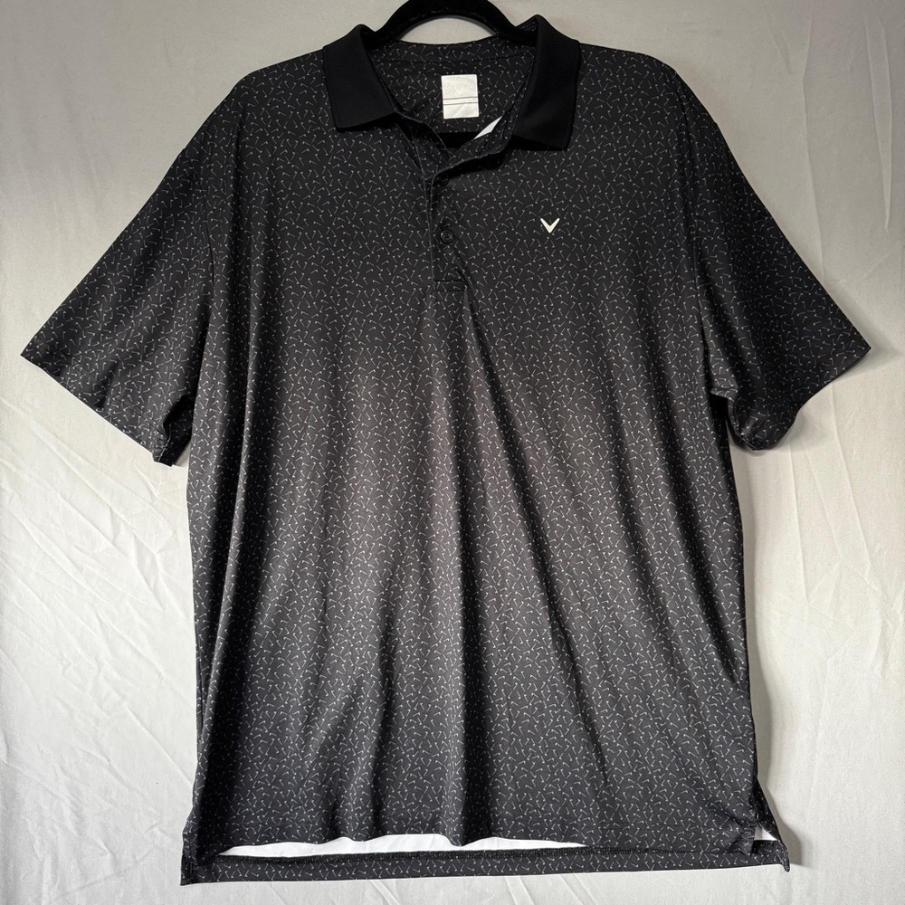 Callaway Opti Dri Mens Golf Polo Tee Size Large Grey Career Office Casual Logo